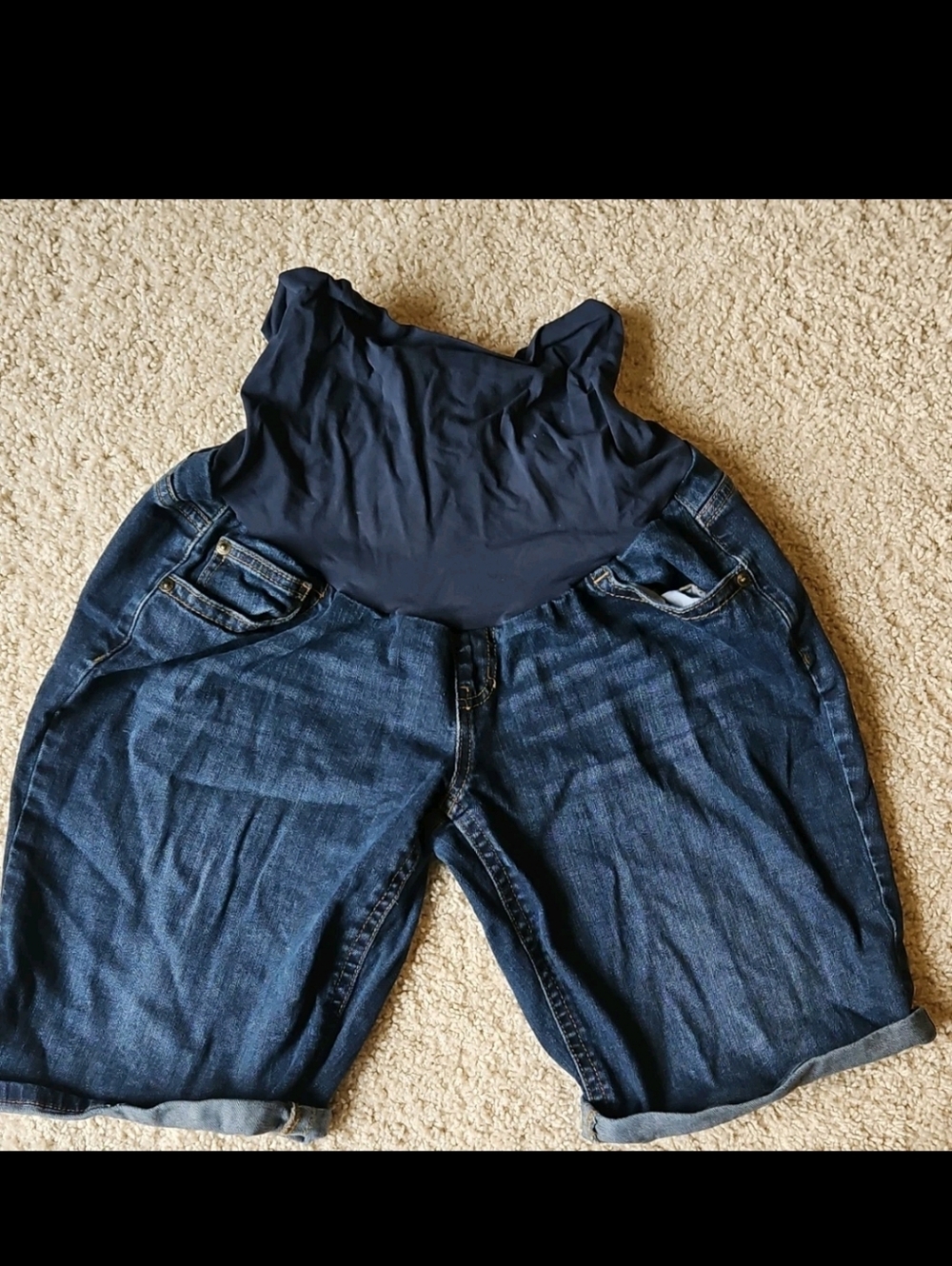 Indigo Blue Maternity Denim Shorts